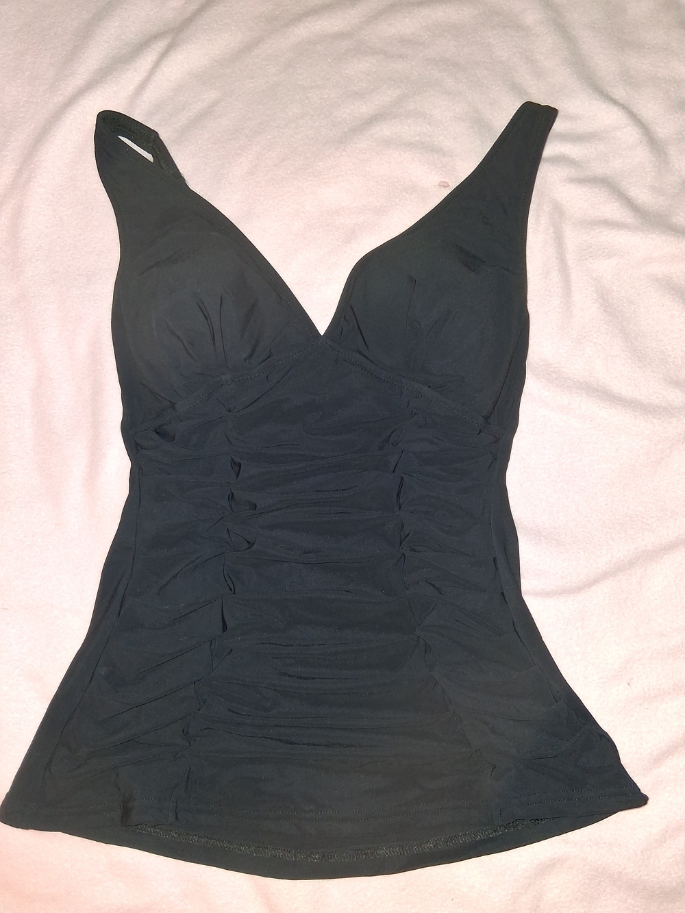 Profile By Gottex Black Ruched Tankini Top